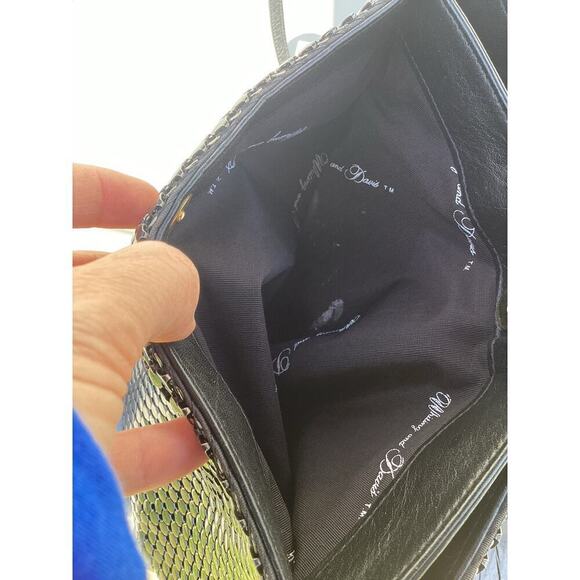 Vtg Whiting & Davis Purse Small Crossbody Bag Black Metal Classic Formal Dance - Picture 10 of 10